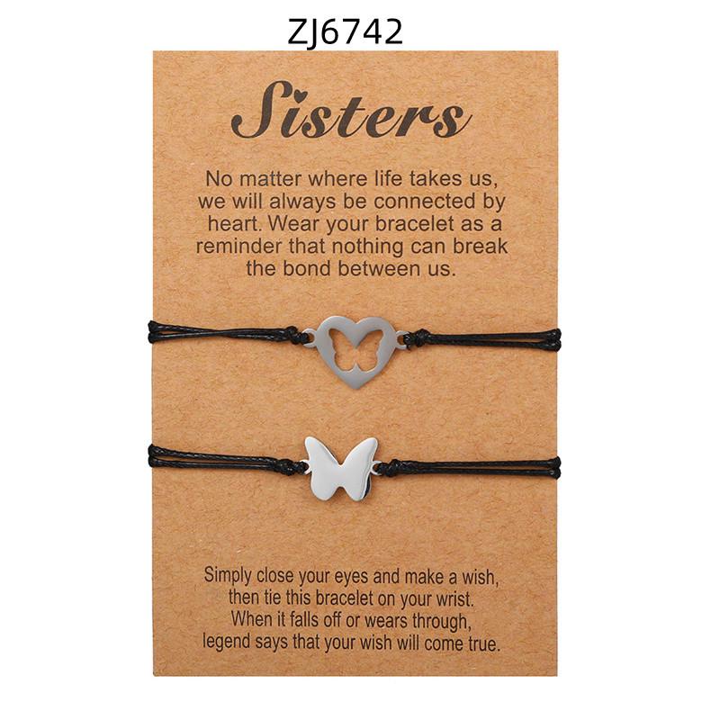 Adjustable Handmade Titanium Steel Heart Bracelets for Couples