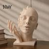 Modern Plastic Abstract Decor Broken Face Art Sculpture, Nordic Minimalist Statue, Deconstructive Collection 3D Printed Ornament for Living Room Study
