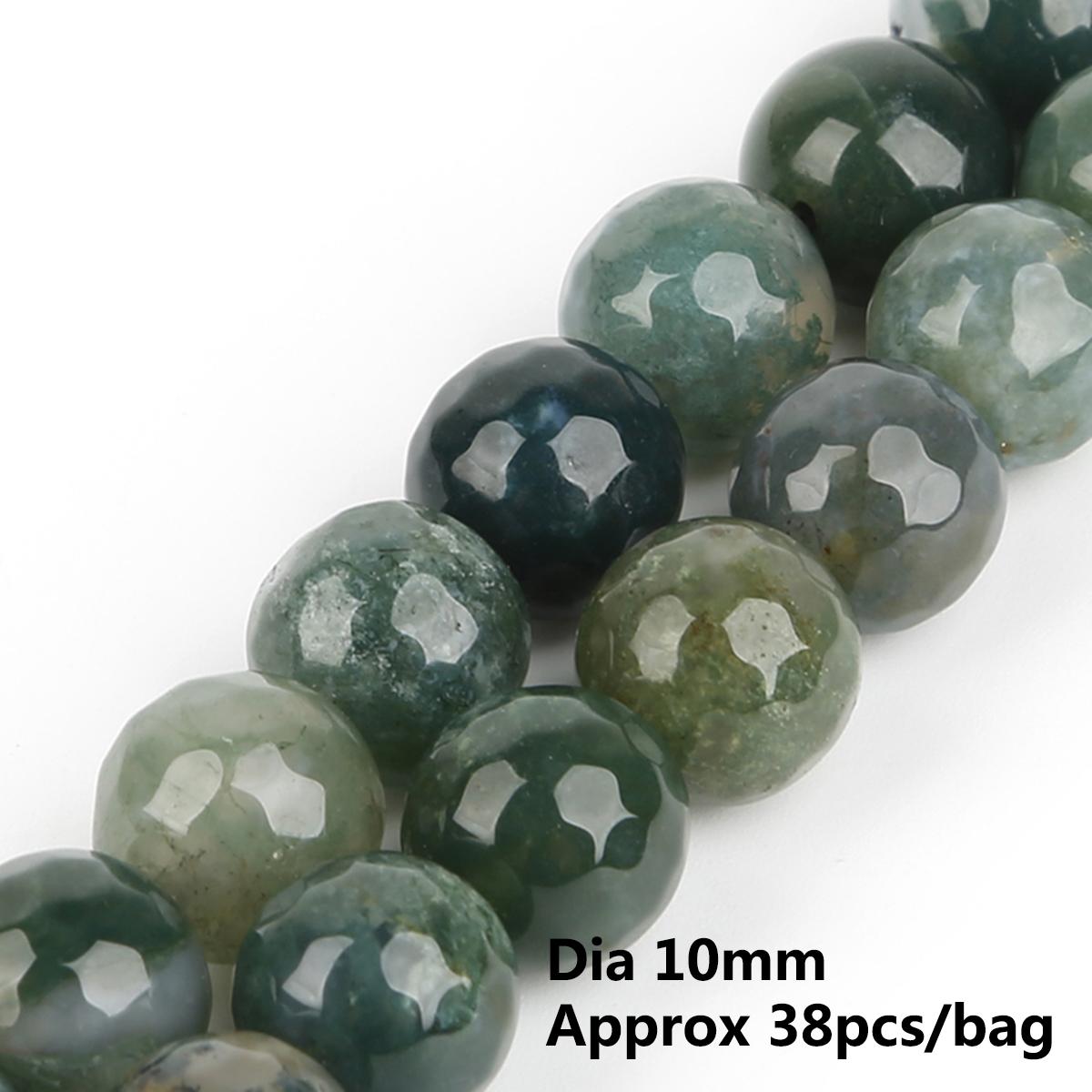 

Натуральный мох, трава, агат, камень, граненые круглые бусины для изготовления ювелирных изделий, браслет, сделай сам, нитка для рукоделия, 15 дюймов 6mm 63pcs