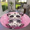 Black White Animals Round Area Rug,Carpet Rug for Living Room Bedroom Sofa Playroom Decor,Non-slip Floor Mat