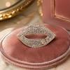 Alloy Bags Pin Sexy Rhinestone Lip Brooch for Women, Red Shape Lapel Bag Decoration Pin, Clothing Accessory Suits Coats Scarves Shawls Pins