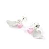 Les Trésors De Lily [F6697] - Pink 'Sweet Heart' Silver Earrings