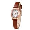 Women' Watches Oval Dial Quartz Wristwatch Leather Strap Student Watch