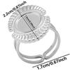 Fashion DIY Drip Oil Rhinestone Round Oval Water Droplets Blank Settings Open Adjustable Stainless Steel Ring For Women Men Gift
