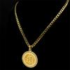 Islamitische Moslim Allah Hip Hop Ketting voor Mannen Vrouwen Roestvrij Staal Goudkleurig Hanger Kettingen Sieraden Cadeaus NZZZ490S05