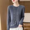 Women's Round Neck Sweater Pullover Sweater Autumn and Winter Warm Temperament Top