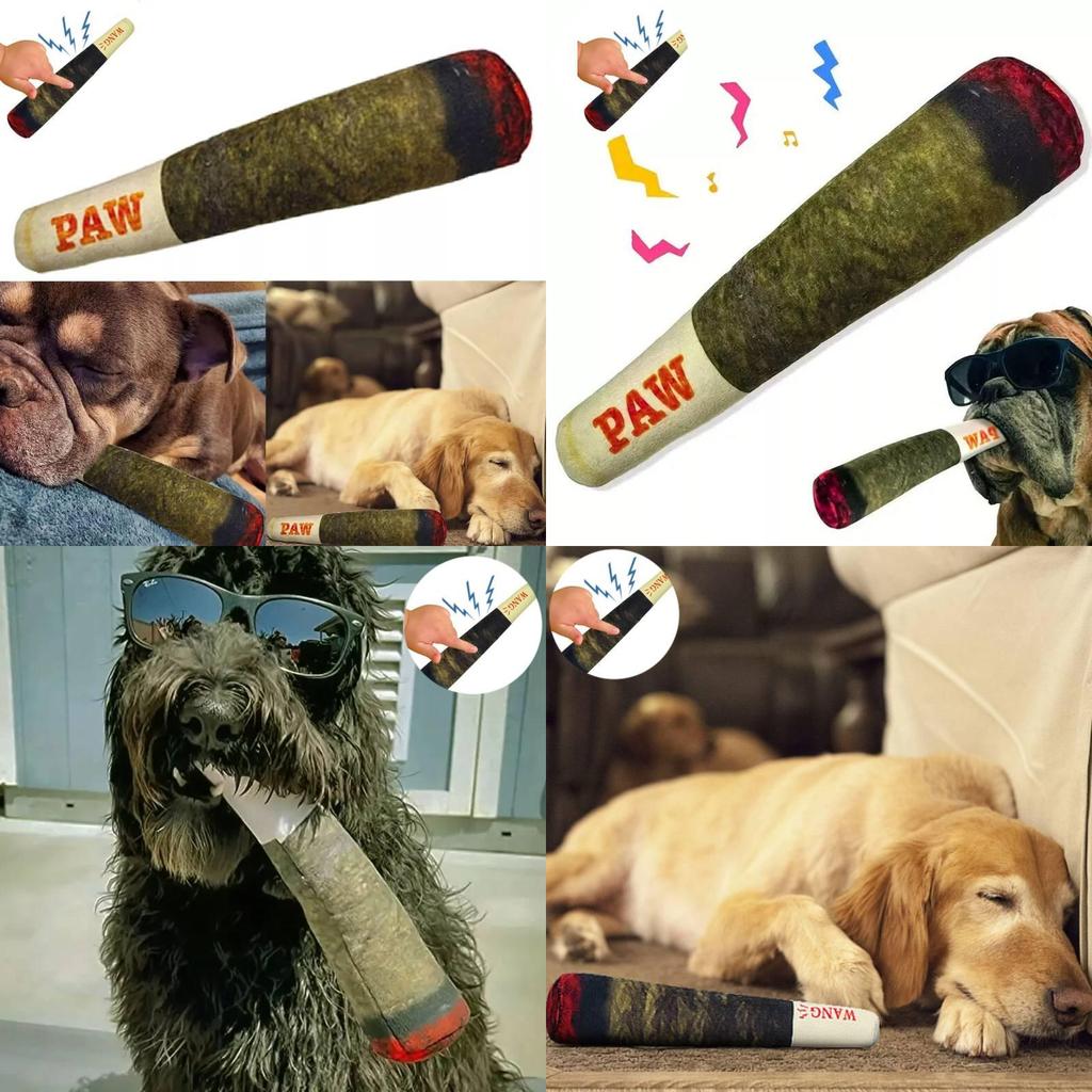 Jouet pour chien réaliste en forme de cigare vert Fabriqué en peluche de qualité supérieure Pour des animaux heureux