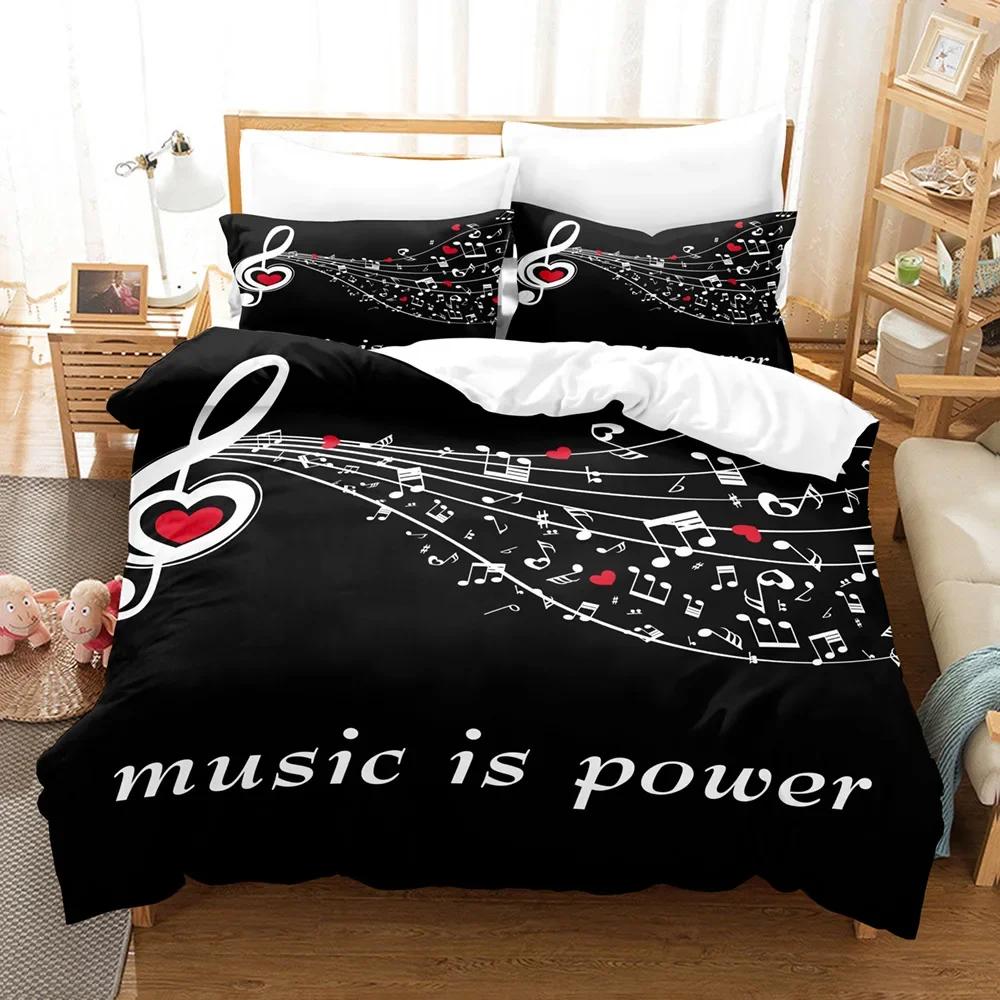 Beding Set Adult Peoples Winter Music, Guitar Comfortable Quilt Cover Set Children Kids,twin Ful Quen King Bedrom Set Home Textile House De Couete