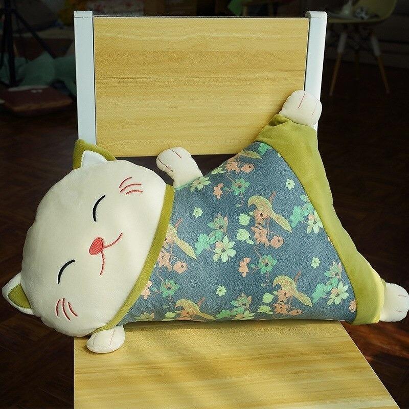 Cartoon Japanische Glückskatze Plüschtier Niedliches Tier Katzen Stoffkissen Kissen Geburtstagsgeschenk für Kinder Freundin