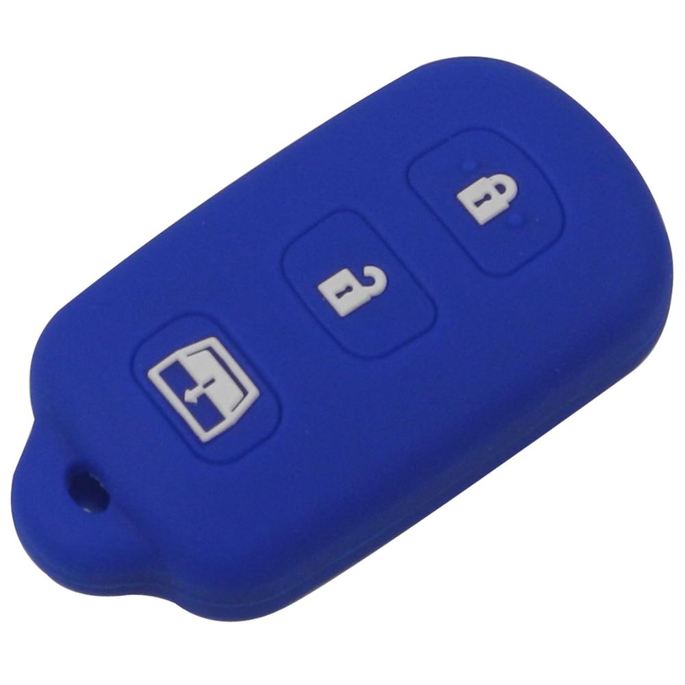 

Чехол для пульта дистанционного управления jingyuqin из силиконовой резины для ключей Toyota 4 кнопки темно-синий