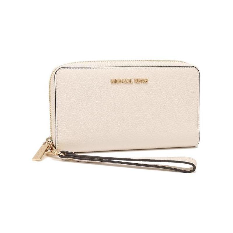 Michael Kors Brand Logo Leather Wallet Women's Cream White