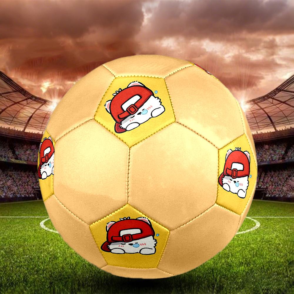1PC Abstract Minimalist Hat Cute Cat Soccer Ball Size 5 Football Machine Sewn Indoor/Outdoor Universal Football Gift W99