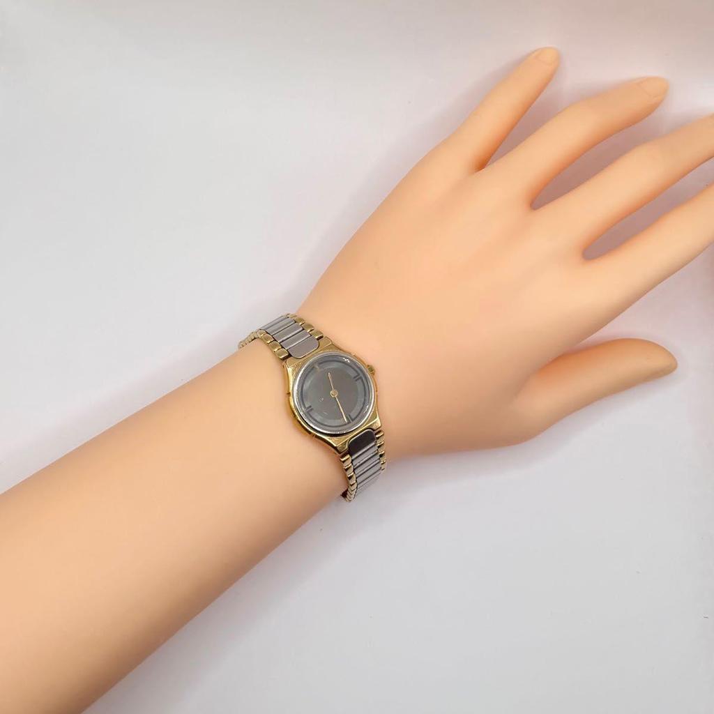 Used YVES SAINT LAURENT Yves Saint Laurent QZ Gray Dial Watch Combi