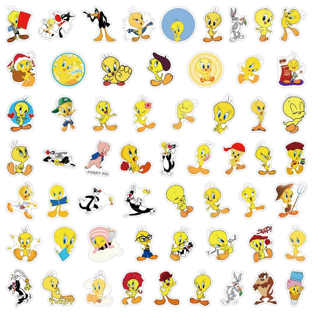 56Pcs Kawaii Tweety Bird Stickers Suitcase Water Cup Stationery Mobile Phone Car Laptop Refrigerator Decoration Diy Decals