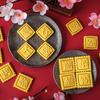 Festive Cookie Cutters Biscuit Molds Square Baking Cutters New Year Plastic Cookie Embossing Molds for Kitchen Baking