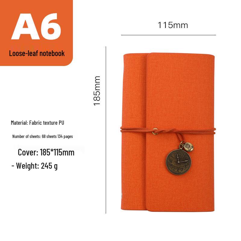 In-stock Retro Custom-Bound Three-Fold A6 Student Notebook with Logo Customization