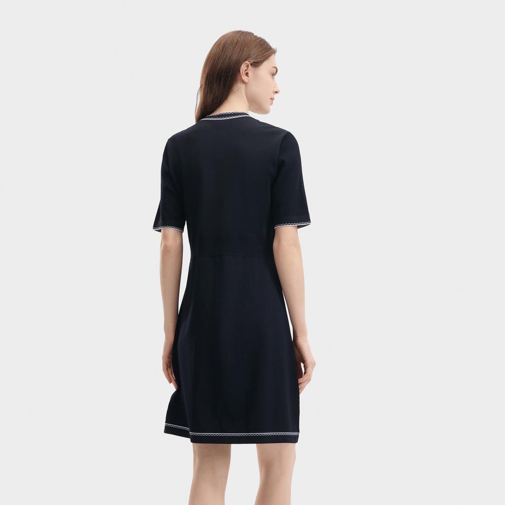 Fila Modern Heritage V-Neck Short Sleeve Dress Women Dresses F11W421316FNV