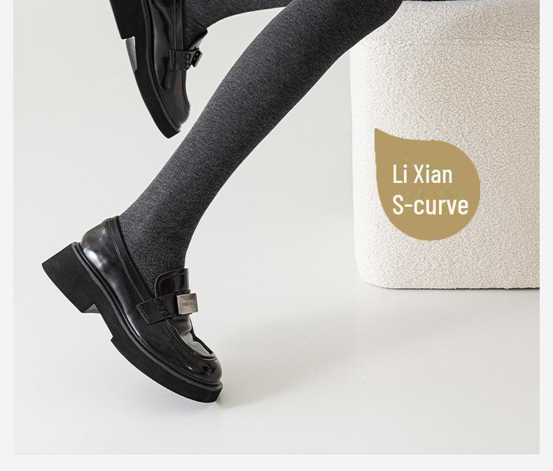 Graue, mit Samt gefütterte Leggings für Damen - Warme, dicke, kältebeständige Strumpfhose mit No-Drop-Design für Herbst & Winter