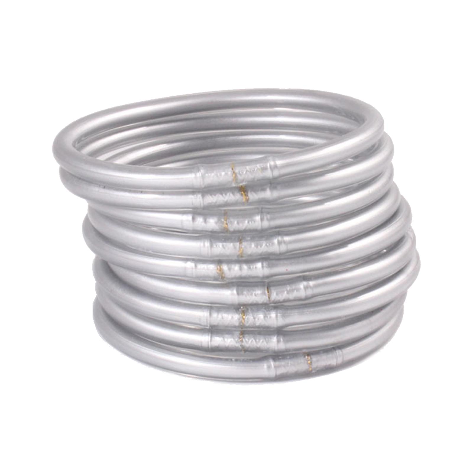 

Jelly Bracelet Light Cute Gold Foil Filled Plastic Stacked Silicone Tube Party Wristbands Suitable for Ladies and Girls