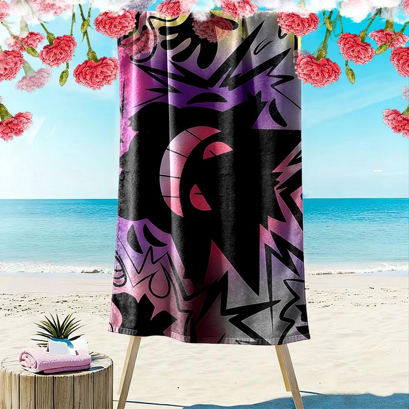 Gengar Print Beach Towel, Large Soft Quick Dry Towel for Beach Camping Swimming