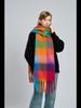 Women's High-Grade Colorful Plaid Mohair Scarf - Thick, Warm, and Versatile for Winter