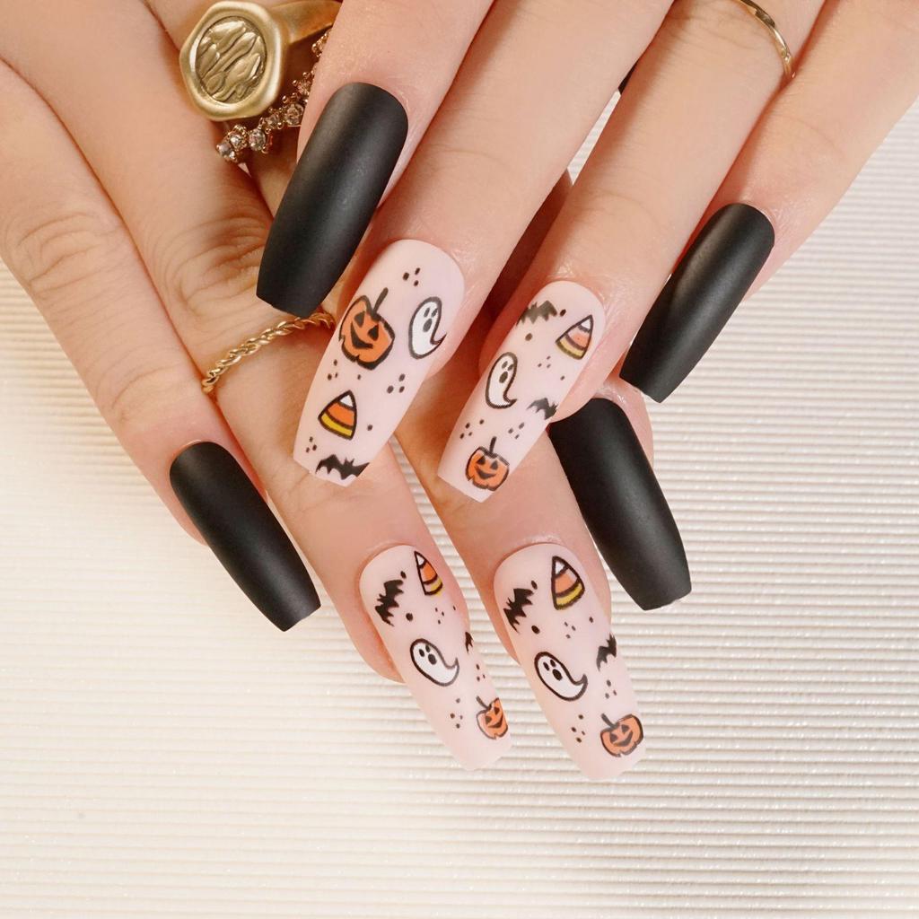 Halloween Long-Wear Press-On Nail Art