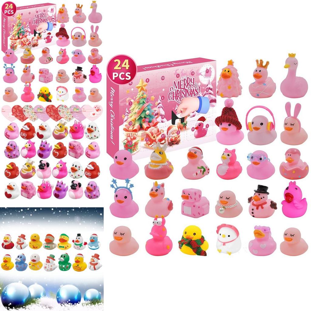 Entzückender Weihnachts-Countdown Gummi-Ente Blind Box Bezauberndes Kindergeschenk zur Stressreduzierung