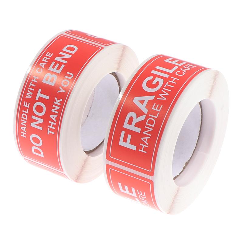 250Pcs Fragile Warning Stickers Handle With Care Do Not Bend Sign Package Decal