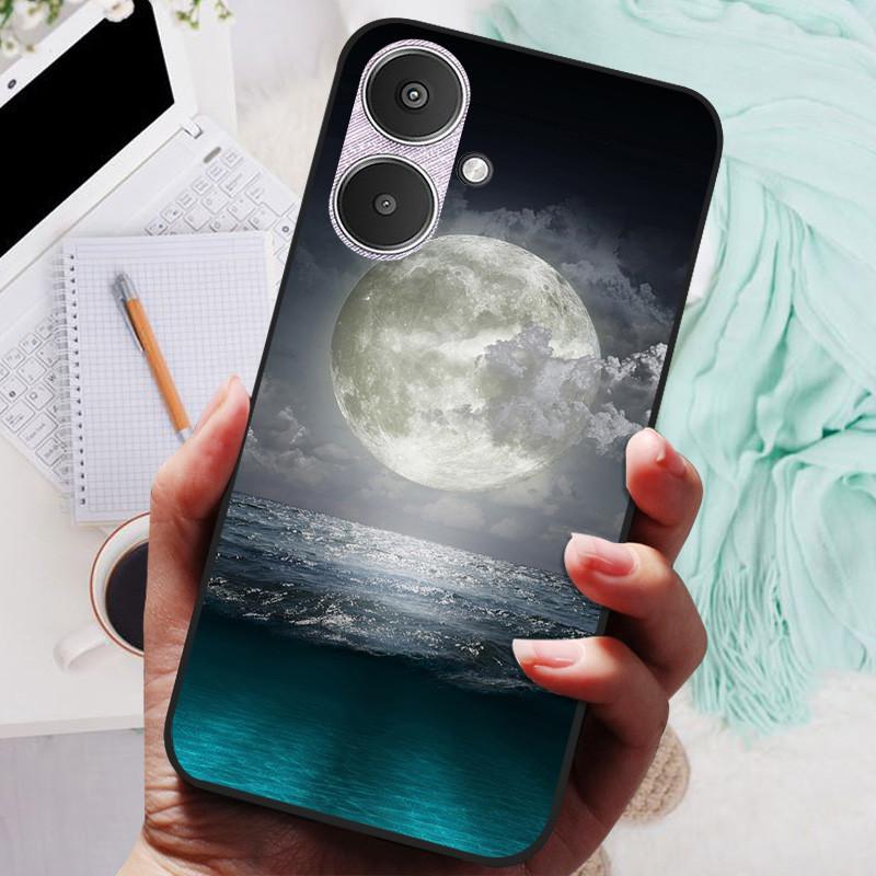 For Xiaomi Redmi 13C 5G Case Black Silicone Bumper Wolf Lions Soft TPU Covers for Xiaomi Redmi 13C 5G Funda Coque Protective