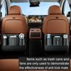 Car Seat Back Anti Kick Pad With Cup Holder Tissue Bag Trash Can Bin Garbage Short PU Leather Auto Backseat Protector