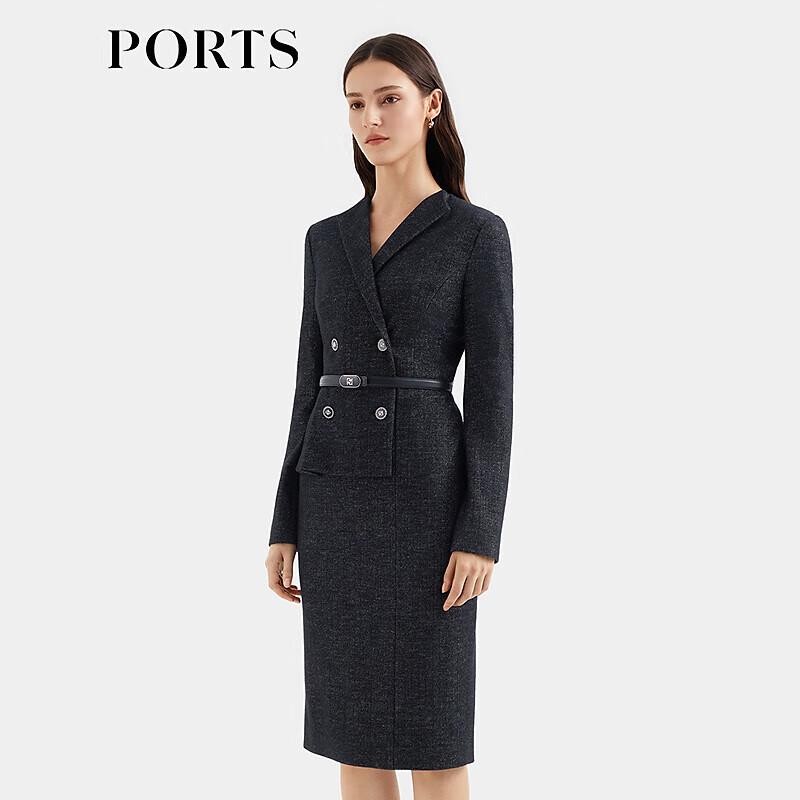 PORTS Women's Wool Blend Layered Patchwork Dress