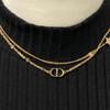 DIOR Metal, White Crystal Necklaces Women's Gold 106964268