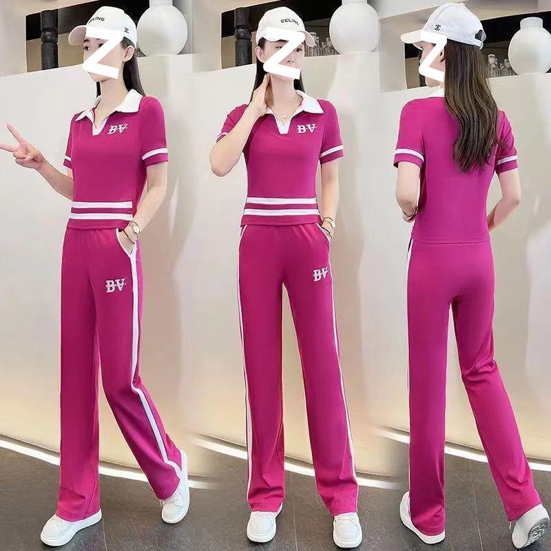 Completo Pantaloncini Moda Casual Donna Estate Stile Coreano Camicia a Maniche Corte Ampia Pantaloni Versatili Abbigliamento Sportivo