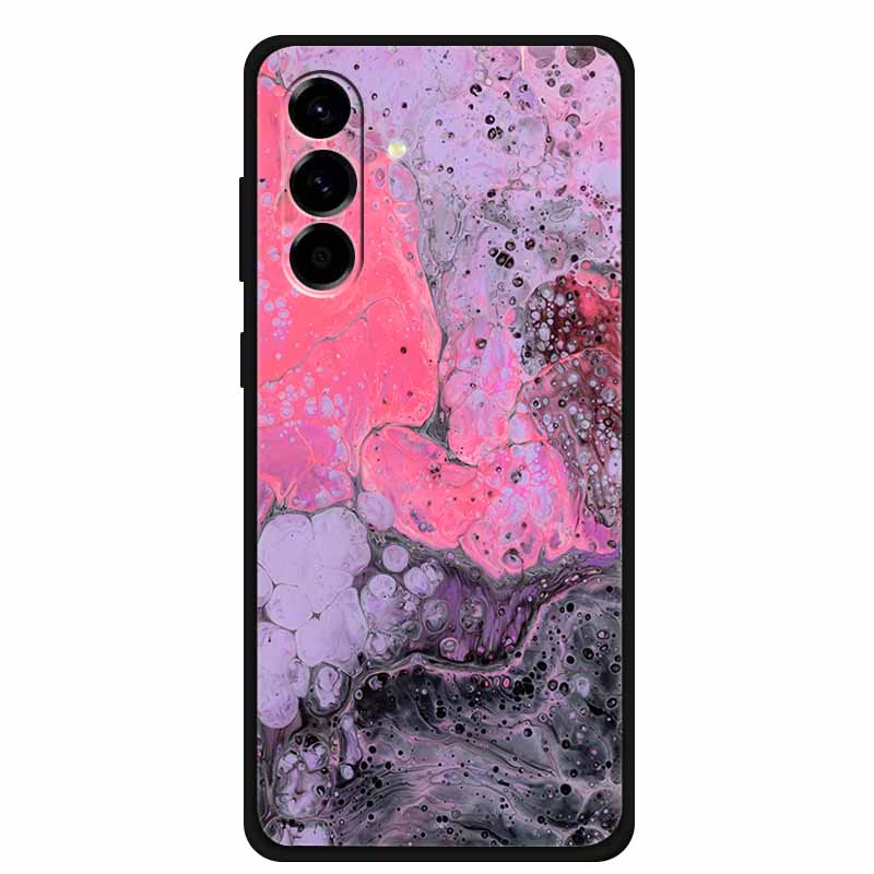 For Samsung Galaxy S25 FE 5G Case Soft Silicone TPU Black Phone Cover For Galaxy S25 FE 5G Protective Cartoon Bumper Coque S25FE