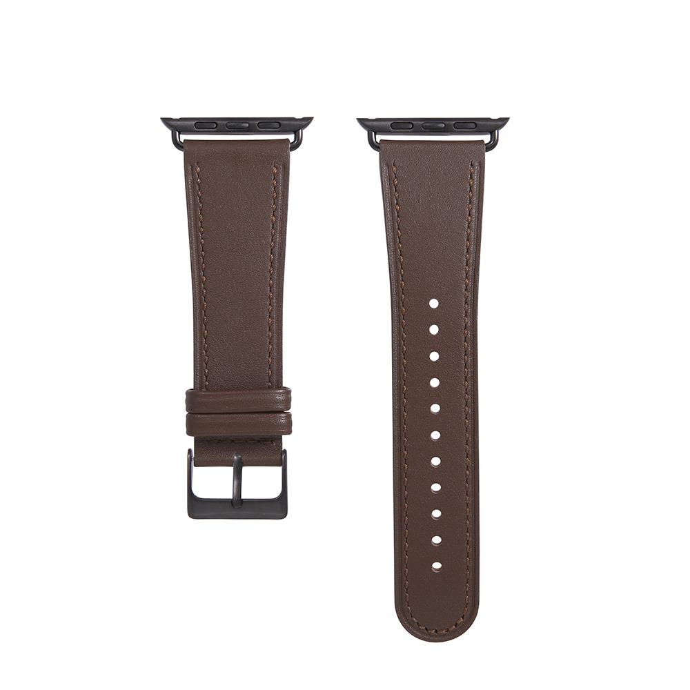 Loideu [Apple Watch 38-42Mm Compatible] Brown Premium Leather Strap Ll2S21300Psr