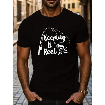 Europäische Größen Herren Kurzarm T-Shirt Geometrisches Muster Sommer T-Shirt Rundhals Lässiges Oberteil Normale Passform Für Männer