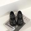 Kids Flat Shoes Black Glossy Girls Performance Dance Shoes Round Toes 2025 New Fashion Children Princess Shoes Non-slip Soft