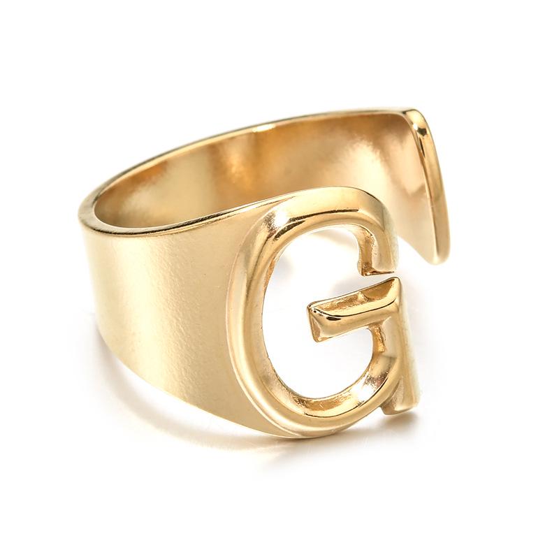 Stainless Steel Retro Letter Ring: European, American, Japanese & Korean Influenced Fashion