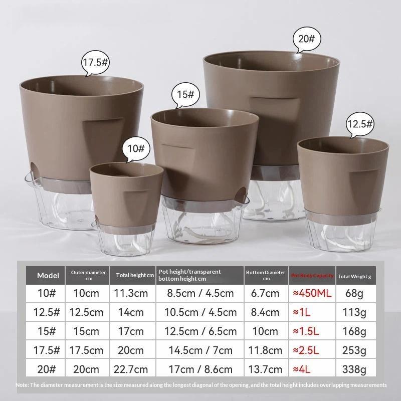 Vasi Auto-Annaffianti per Piante da Interno Moderni in Plastica per Orchidee Succulente Erbe Fiori Decorazione Casa Ufficio