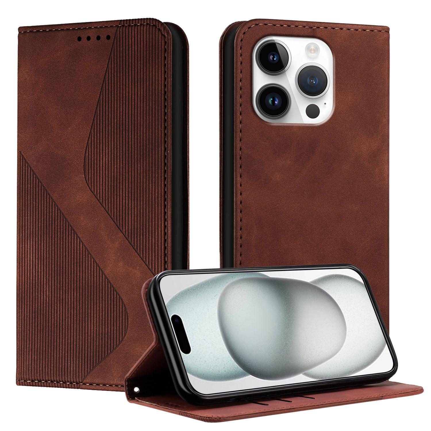 

For iPhone 16 Pro Phone Cover Skin-touch Feel Leather Wallet Case with Stand