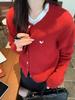 Women's Pure Wool Red Heart Knit Cardigan - Autumn/Winter 2026 Collection