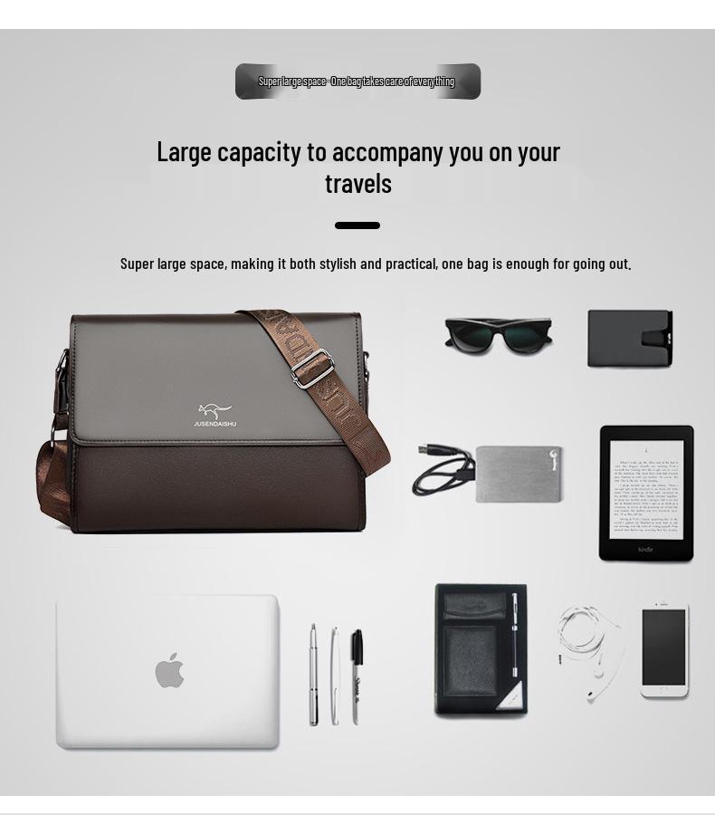 Men's Business Casual Crossbody Briefcase Backpack - Mid-range Luxury, One-Shoulder Hanging Bag, Trendy Youthful Design