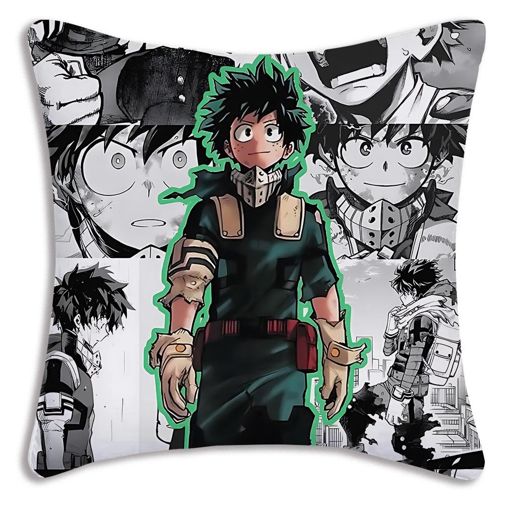 Anime My h-Hero Academias Pillow Covers Cartoon Sofa Decorative Home Double-sided Printing Short Plush Cute Cushion Cover