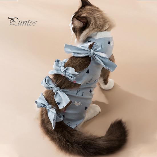Elastic Cat Collar Cartoon Print Recovery Suit Neck Back Bandage Breathable High Elasticity Onesie Surgery Female Spay Comfortable Neutering
