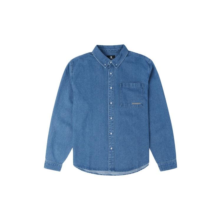 Converse Oxford Long Sleeve Denim Shirt Asia Sizing Indigo Blue Men s 10025071-A01 M