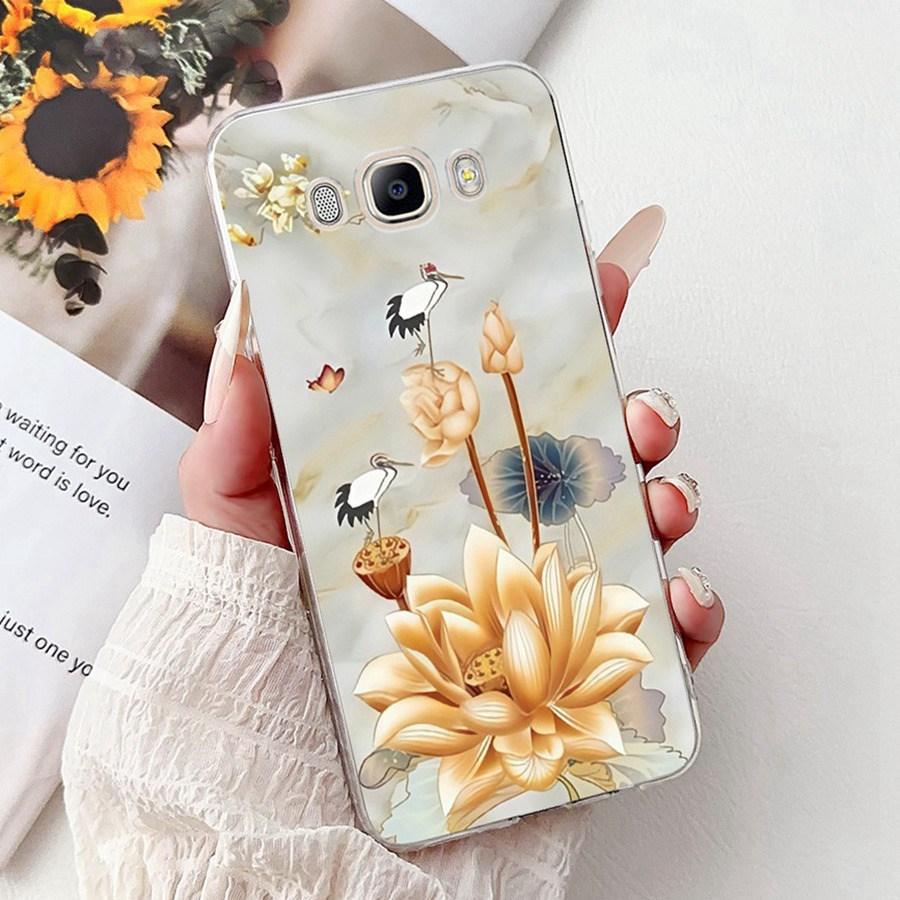 For Samsung J3 J5 J7 2016 Phone Case Back Cover Cute flower Painted TPU Cases For Samsung GalaxyJ5 2016 J510F Soft Fundas