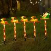 5PCs/Set LED Solar Christmas Santa Claus&Reindeer Garden Lights Outdoor 8 Modes Stake Lights for Yard Lawn Porch Decor