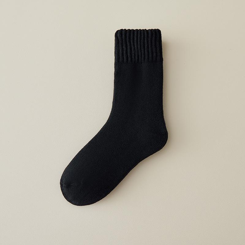 5 Pairs solid Color Hairy Soft Mid Tube Stockings Floor Sleep Socks Women Winter Warm Thicken Snow socks