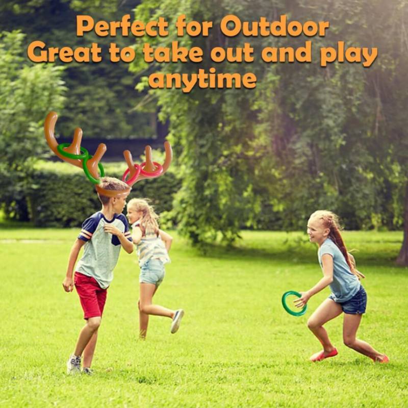 Inflatable Horn Reindeer Headband Throwing Hoop Suitable For Parties Christmas