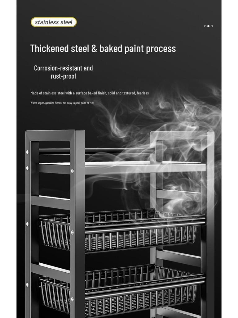 Floor-Standing Multi-Layer Kitchen Storage Rack for Fruits and Vegetables